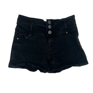 Hot Kiss Black High Waist Denim Jean Shorts Size 1 Women’s